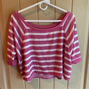 Hollister Pink & White Striped Top